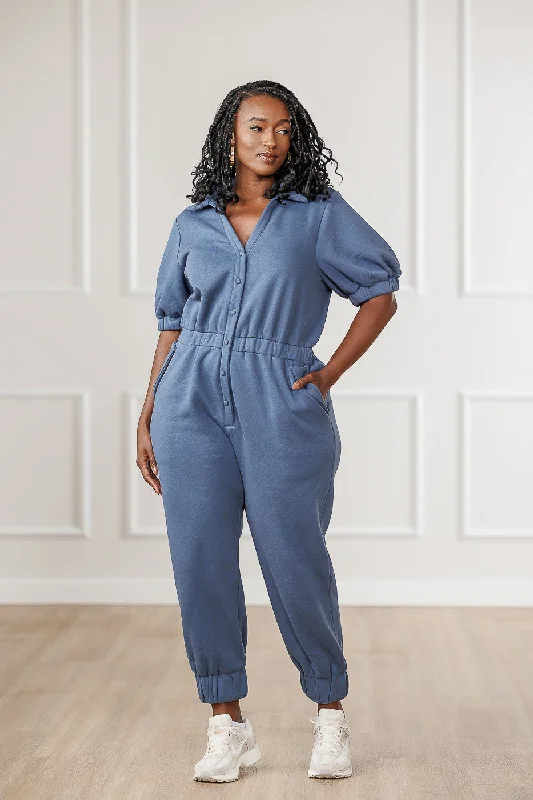 Lowest Prices FINAL SALE - Arley Surplice Back Jumpsuit - Steel Blue