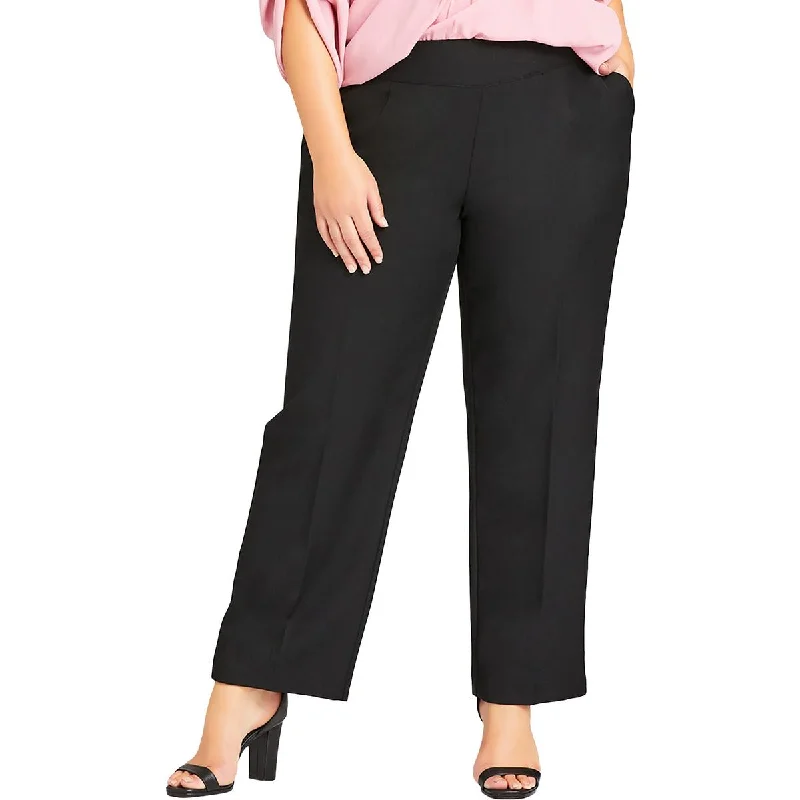 Sneak Peek Sale Avenue Womens Plus Mid-Rise Office Straight Leg Pants