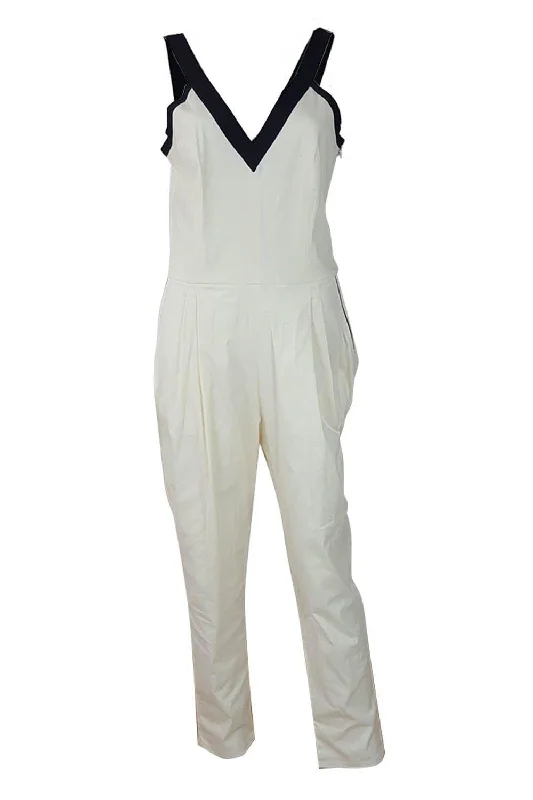 Today’s Special BAND OF OUTSIDERS Ivory Jumpsuit Contrasting Black Straps (UK 6-8)
