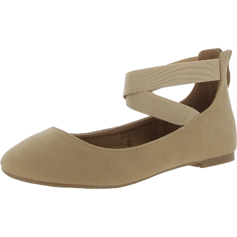 Final Clearance Bella Marie Womens Dana Faux Leather Strappy Ballet Flats