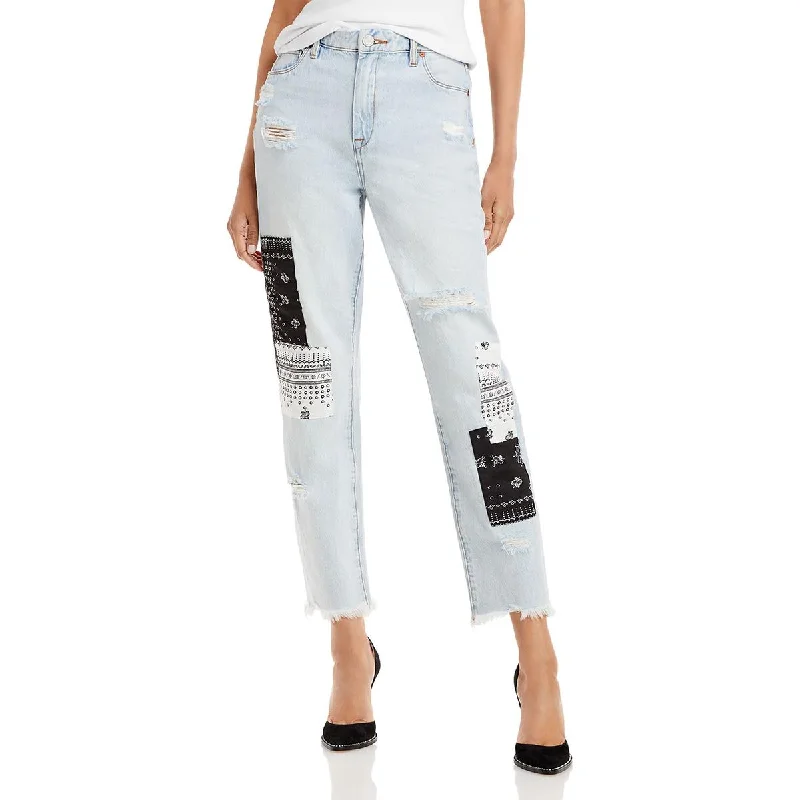 Mega Deal [BLANKNYC] Womens Patchwork Cutoff Ankle Jeans