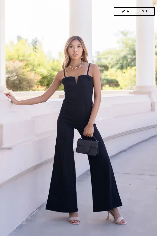 Markdown Madness Waitlist 12/30 ♥ Savannah Sleeveless Wide Leg Denim Jumpsuit Black