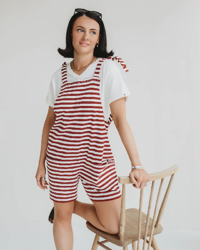 Limited Time Discount Brick Stripe Shortie Dungarees