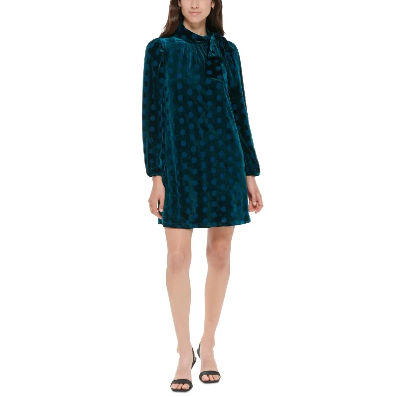 Super Deal Calvin Klein Womens Burnout Polka Dot Shift Dress