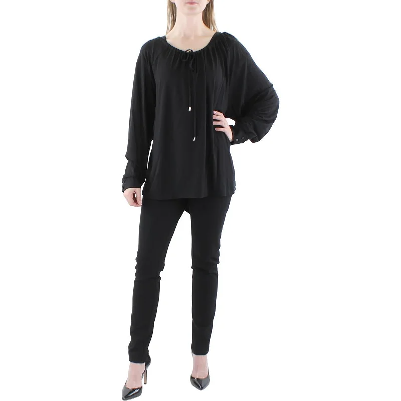 Clearance Sale Calvin Klein Womens Plus Drawsring Long Sleeve Blouse
