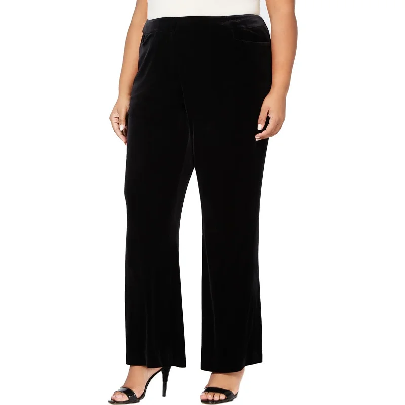 Closeout Sale Calvin Klein Womens Plus Velvet Pocket Wide Leg Pants