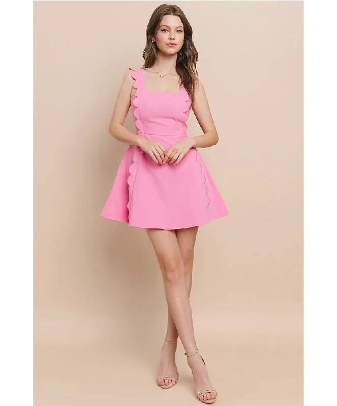 Instant Savings Stay Sweet Scalloped Dress