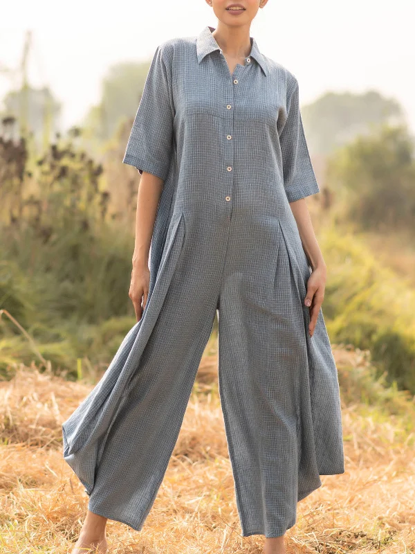 Special Discount Checks Jumpsuit Indigo