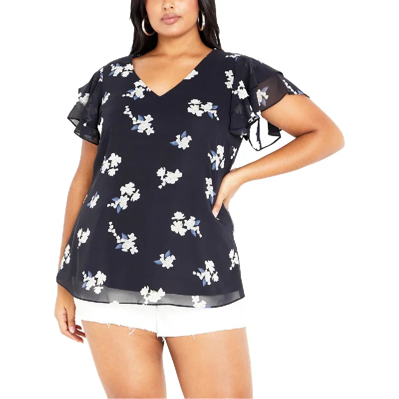 Lowest Price City Chic Womens Plus Floral Print  Blouse