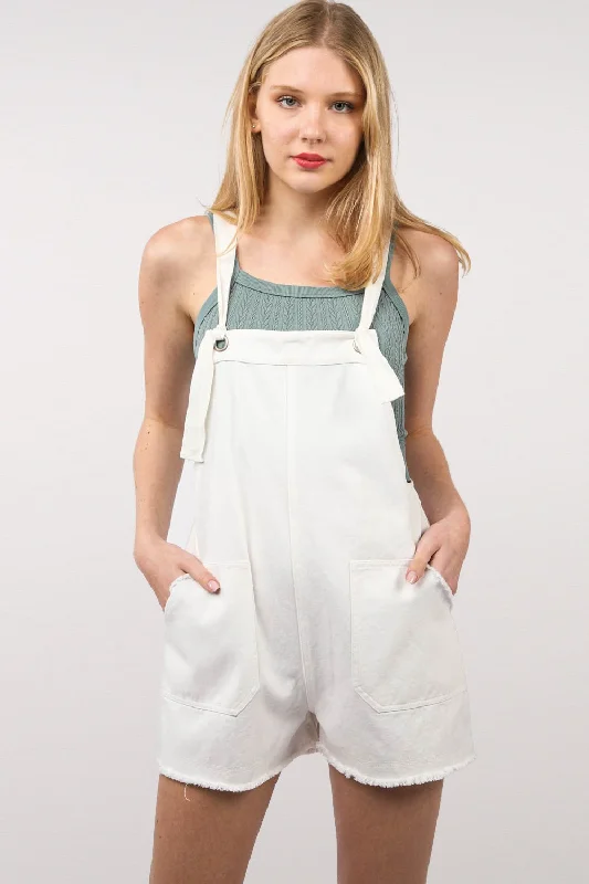 Instant Discount Belinda Short Overalls White