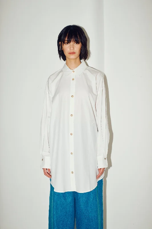Price Cut Cotton Poplin Oversized Shirt Dress