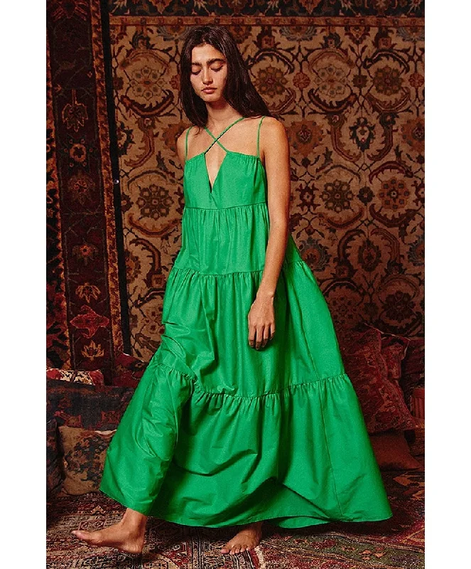 Price Drop Alert Sadie Strappy Tiered Poplin Maxi Dress