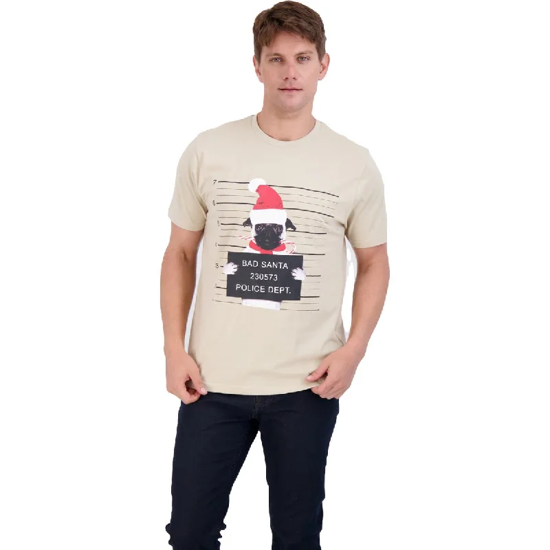 Blowout Deals Denim & Flower Men's Holiday Print Short Sleeve Crewneck Graphic T-Shirt