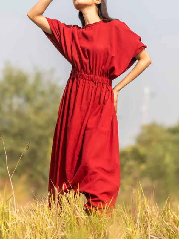 Lowest Price Drop Crotch Jumpsuit Red