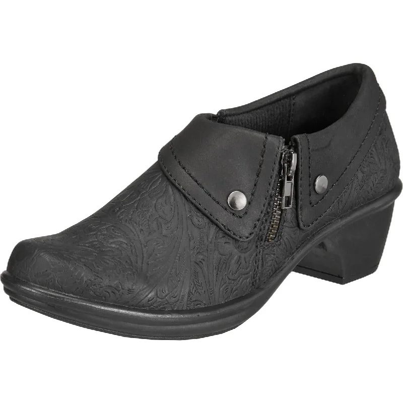 Weekend Special Easy Street Womens Darcy Faux Leather Embossed Shooties