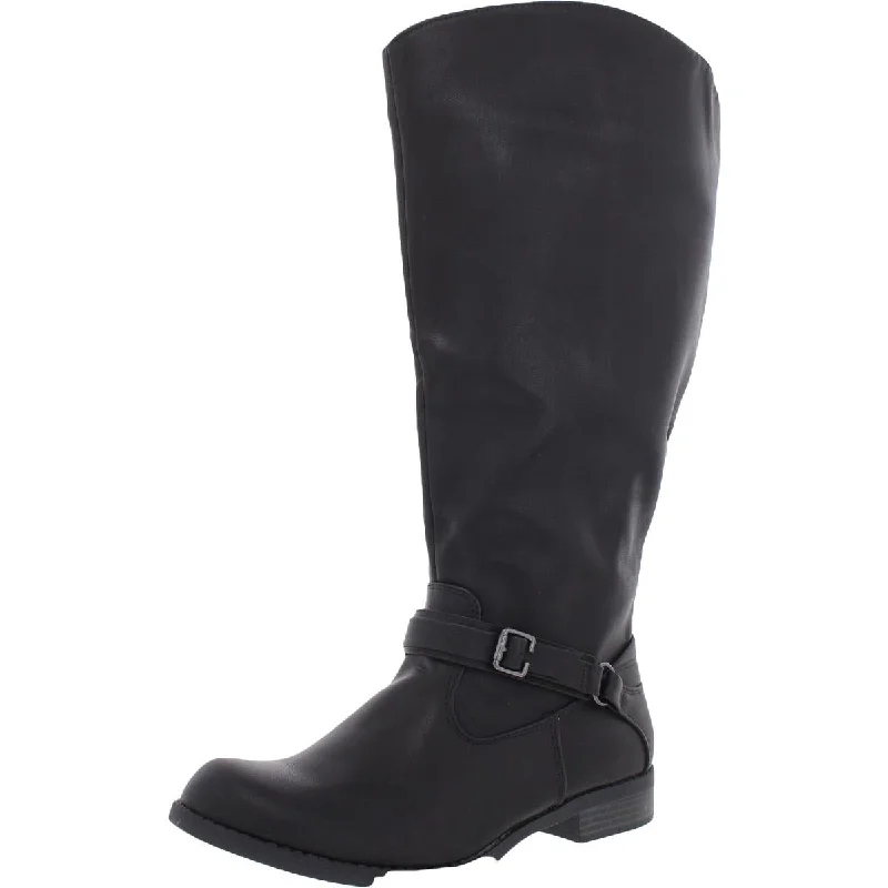 Special Price Easy Street Womens Quinn Faux Leather Tall Knee-High Boots