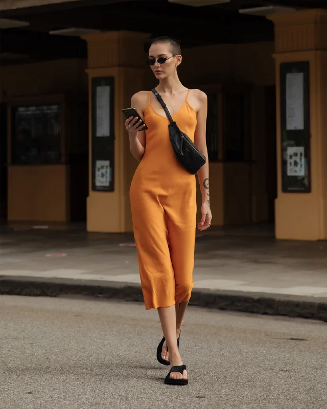 Steals and Deals Everyday Bias Midi Slip Dress - Desert Sun
