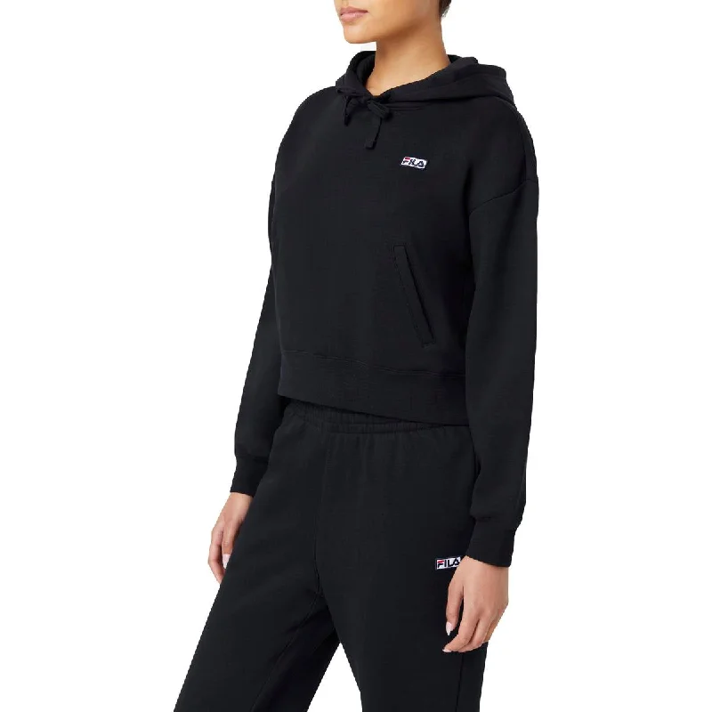 Don't Wait Fila Marina Women's Cropped Fleece Drawstring Pullover Hoodie