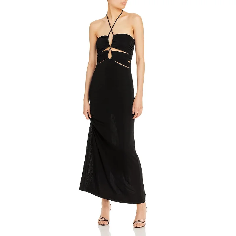 Limited Availability Fore Womens Cut-Out Maxi Halter Dress