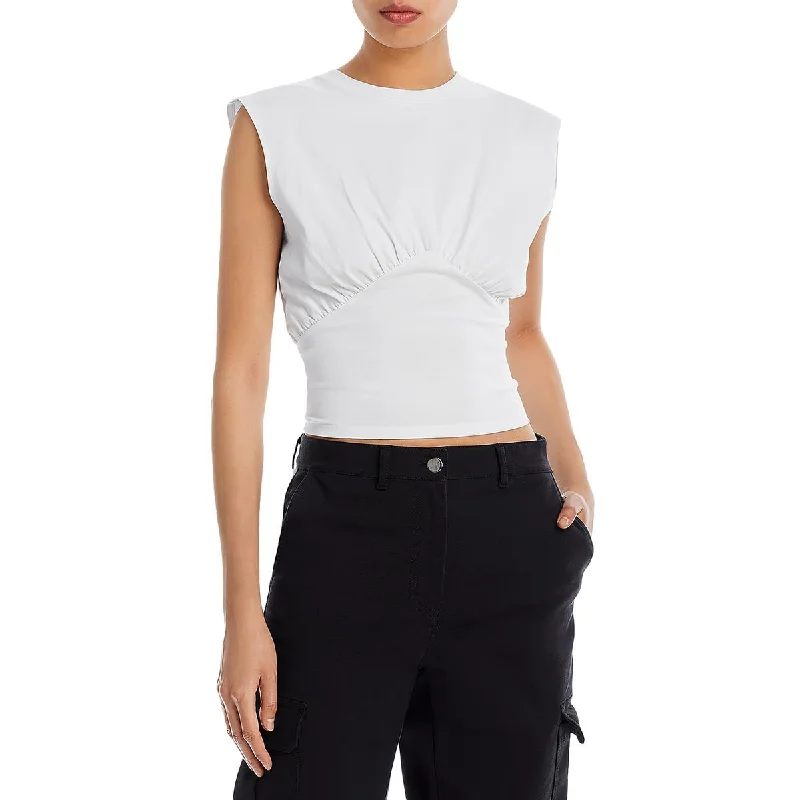 Closeout FRAME Womens Cap Sleeve Gathered Pullover Top