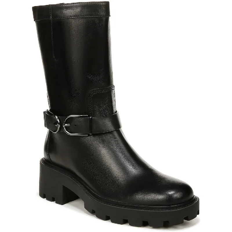 Deal Frenzy Franco Sarto Womens Elle Zipper Block Heel Motorcycle Boots
