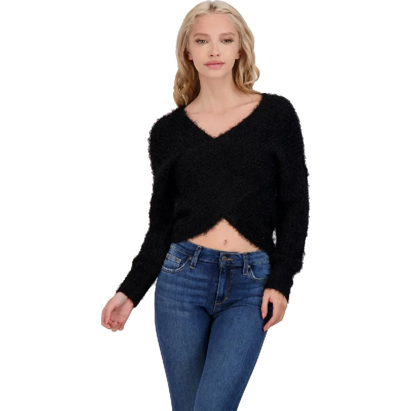 Don't Miss Full Circle Women's Faux Wrap Long Sleeve Surplice Pullover Sweater