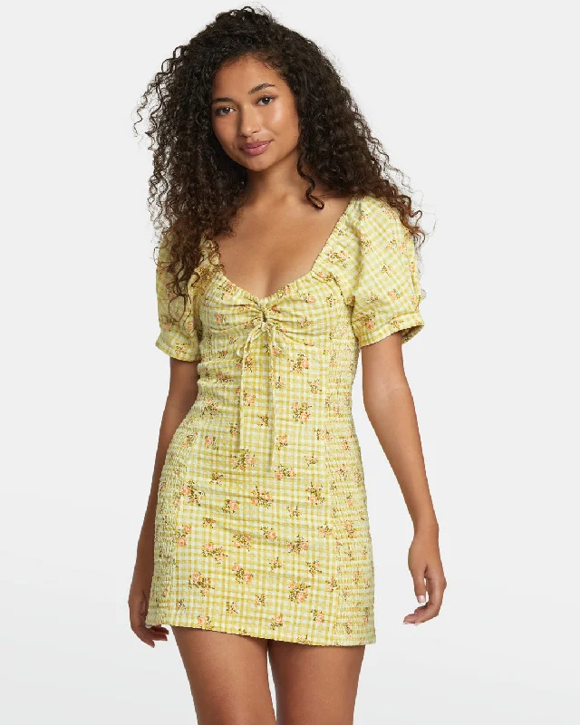 Loyalty Reward Gretel Linen Dress - Golden