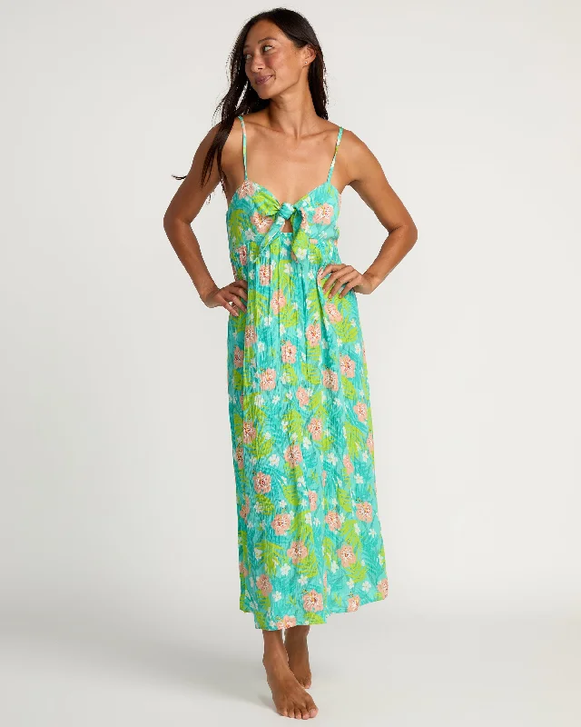 Special Savings Womens Island In Da Sun Midi Dress - Barrier Reef