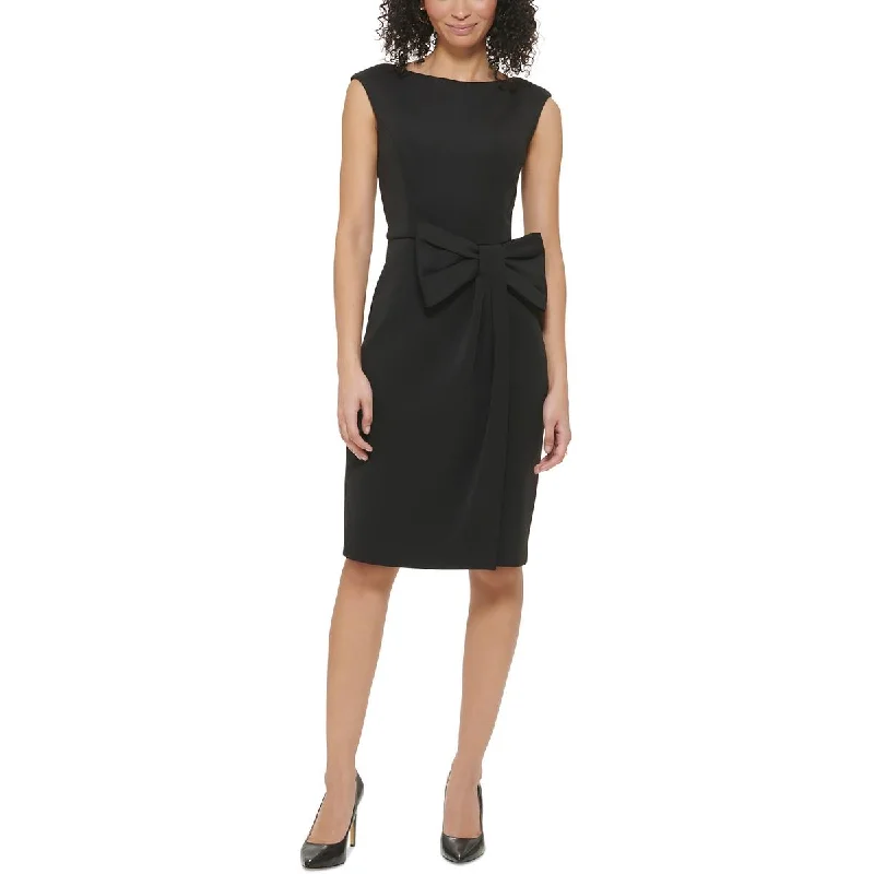 Deal Alert Jessica Howard Womens Petites Bow Crepe Sheath Dress