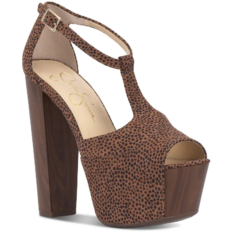 Deal Mania Jessica Simpson Womens Dany Peep-Toe Ankle Strap Platform Heels