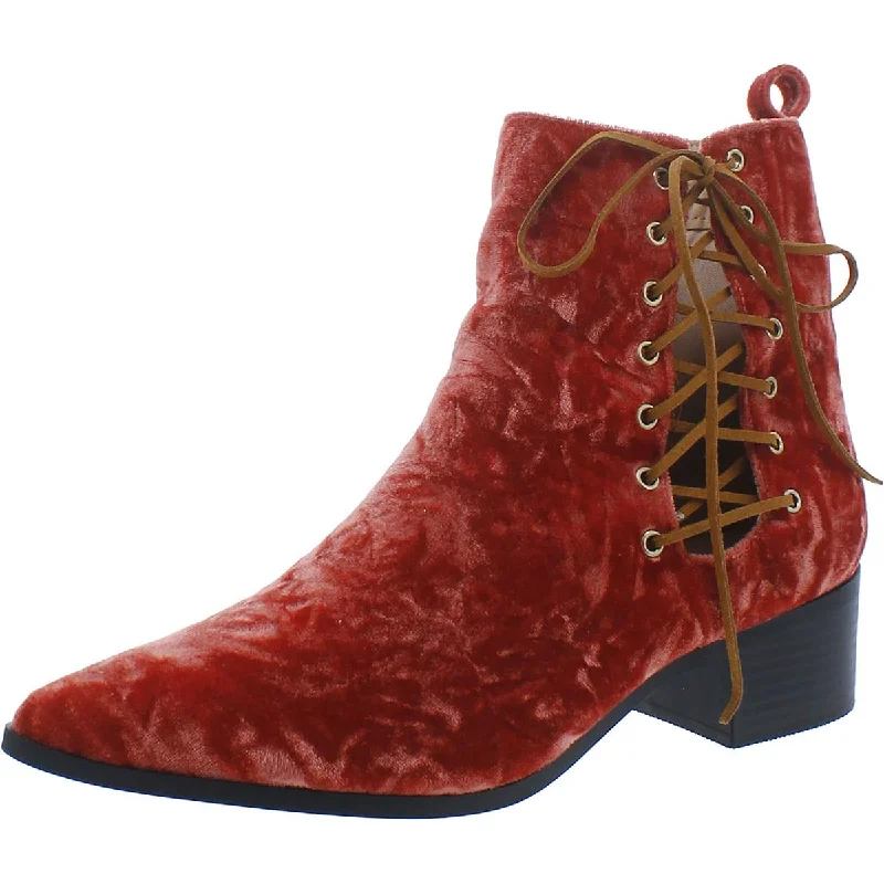 Bargain Prices Journee Collection Womens AQUA Velvet Block Heel Combat & Lace-up Boots