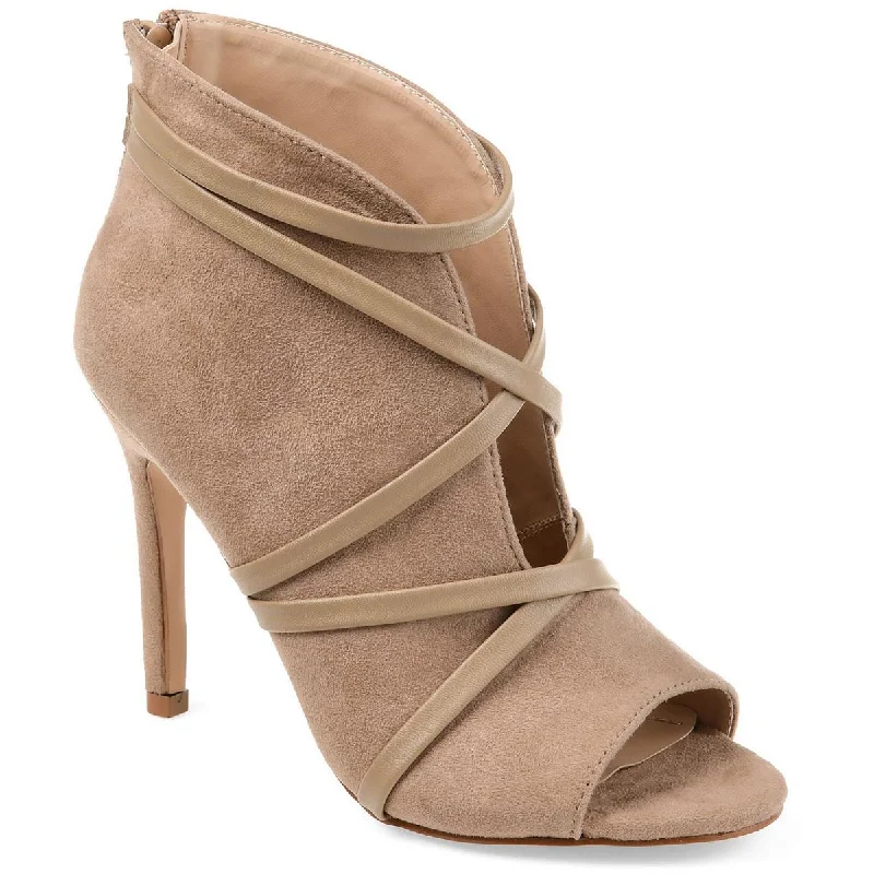 Final Markdown Journee Collection Womens Faux Suede Open Toe Pumps