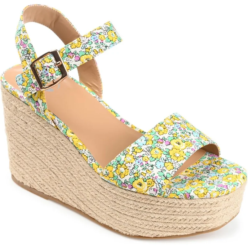 Sale Event Journee Collection Womens Pearrl Canvas Wedge Sandals