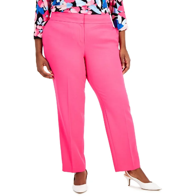 Price Drop Kasper Womens Plus Knit Flat Front Straight Leg Pants
