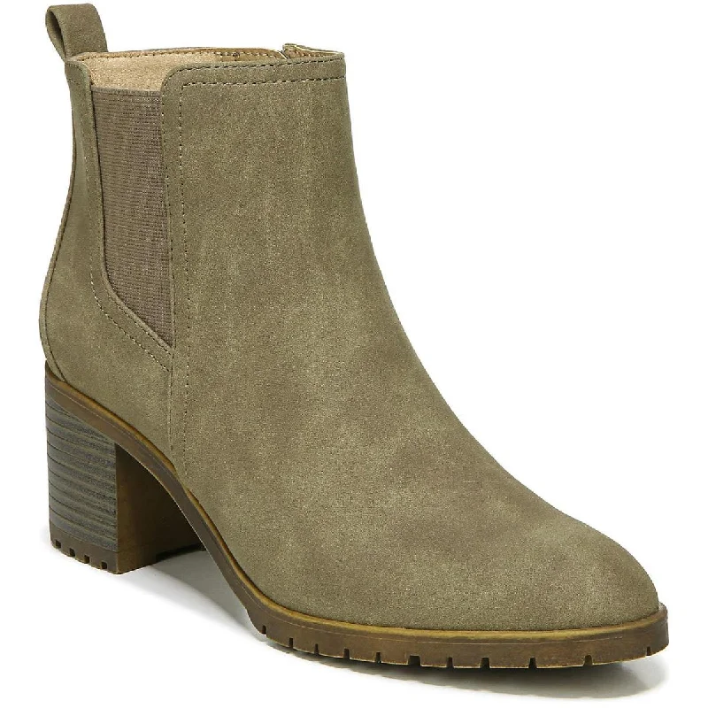 Limited Quantity LifeStride Womens Mesa Faux Leather Block Heel Ankle Boots
