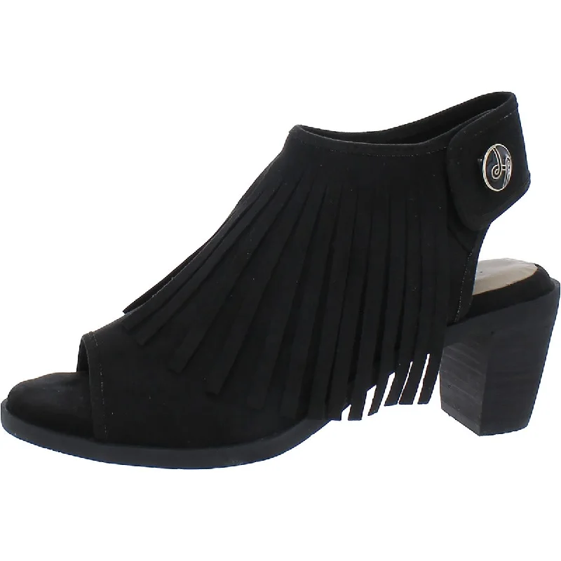 Hurry In Lindsay Phillips Womens Ansley Fringe Open Toe Ankle Boots