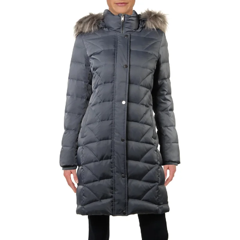 Limited Edition Marc New York by Andrew Marc Womens Medina Faux Fur Trim Quilted Down Coat