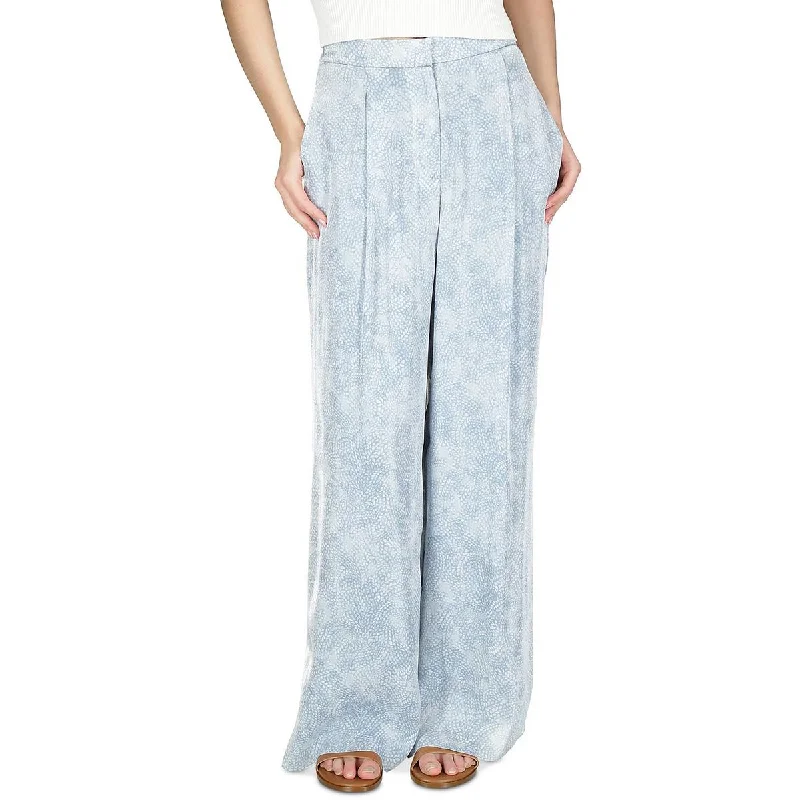 YEAR-End Sale MICHAEL Michael Kors Womens Petites Satin Pleated Wide Leg Pants
