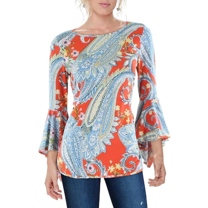 Hurry In MSK Womens Floral Boho Blouse