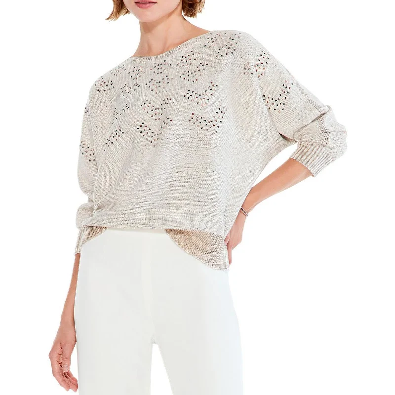 Epic Deals Nic + Zoe Womens Constellation Embellished Knit Pullover Sweater