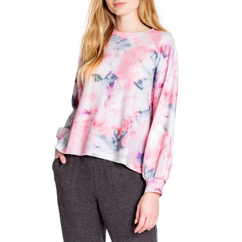 Super Bargain P.J. Salvage Womens WAffle Tie-Dye Pullover Top