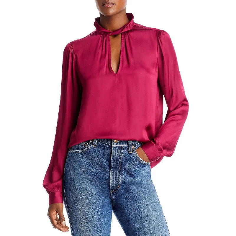 Amazing Deals Paige Womens Twist Collar V-Neck Blouse