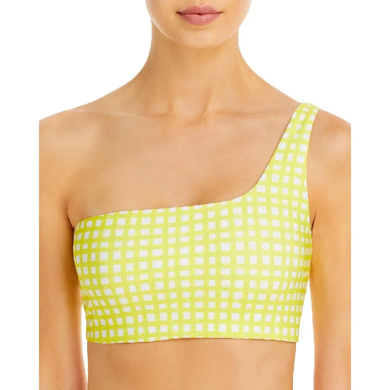 Special Savings Peixoto Womens Theo Gingham One Shoulder Bikini Swim Top