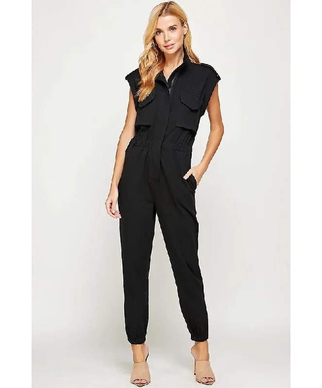 Online Specials Ellison Mock Neck Sleeveless Jogger Jumpsuit