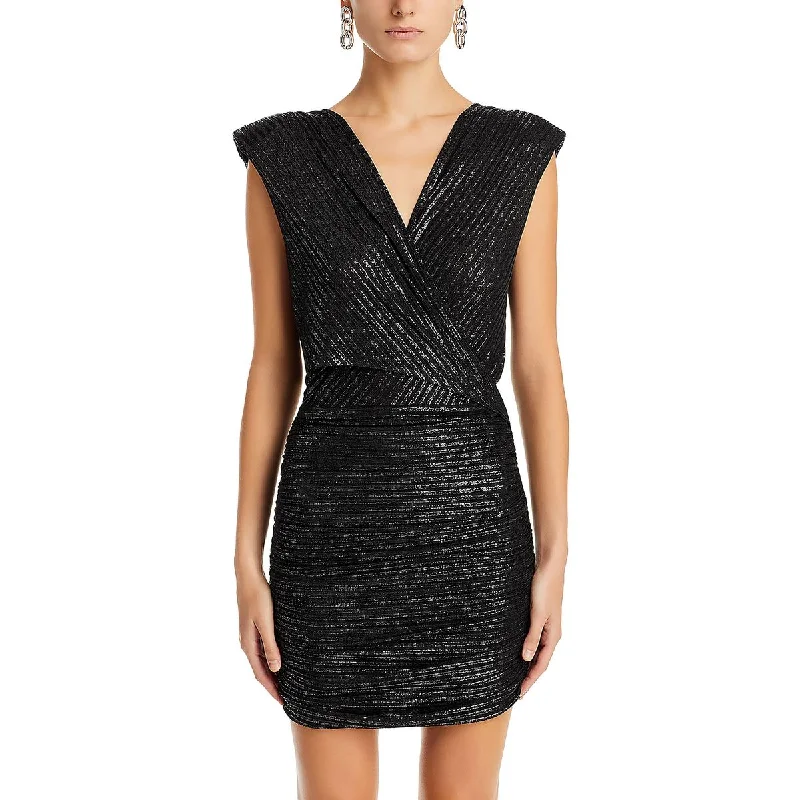 Hot Deal Ramy Brook Womens Alma Metallic Mini Cocktail And Party Dress