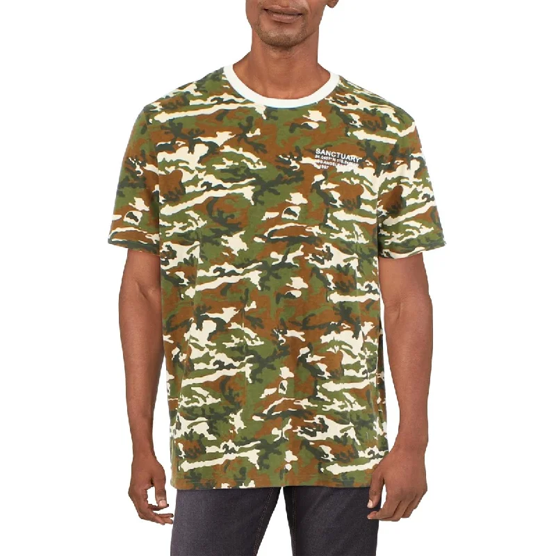 Fantastic Offers Sanctuary Mens Camouflage Crewneck T-Shirt