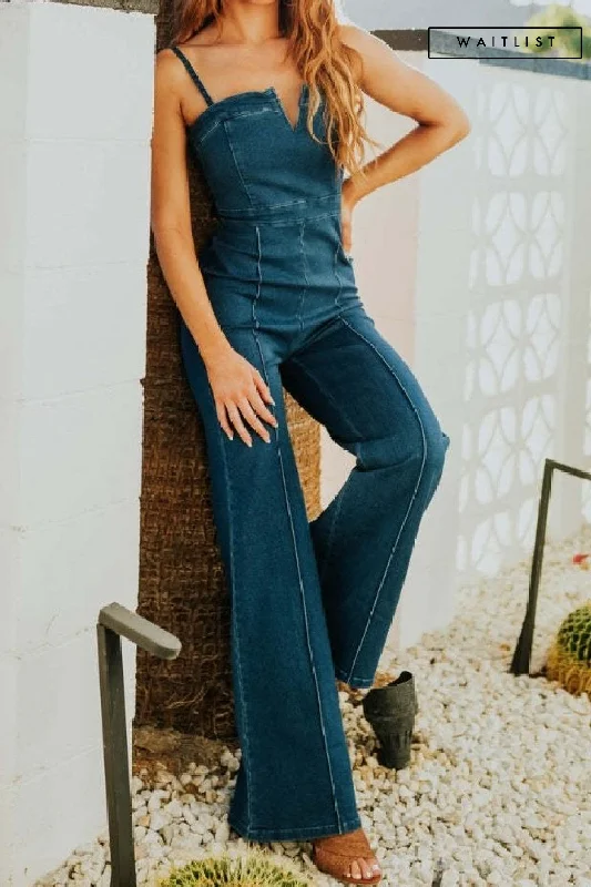Exclusive Online Offer Waitlist 12/30 ♥ Savannah Sleeveless Wide Leg Denim Jumpsuit Dark Wash Exclusive Online Offer Waitlist 12/30 ♥ Savannah Sleeveless Wide Leg Denim Jumpsuit Dark Wash