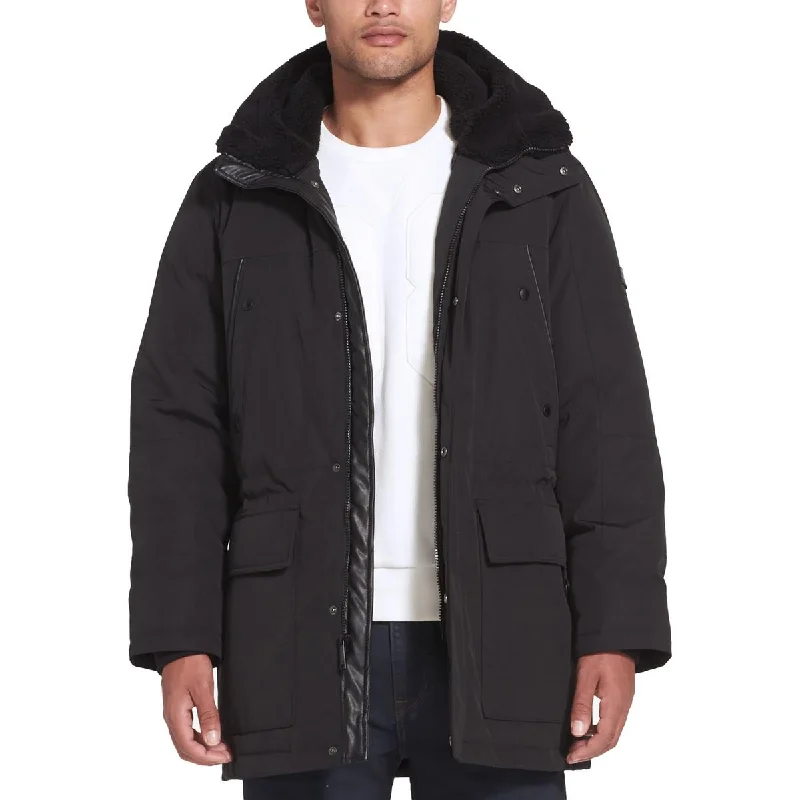 Grand Opening Sale Sean John Mens Faux Fur Lined Cold Weather Parka Coat