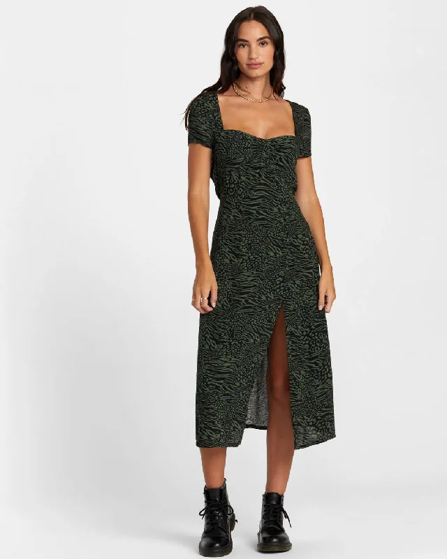 Exclusive Deal Secrets Midi Dress - RVCA Black