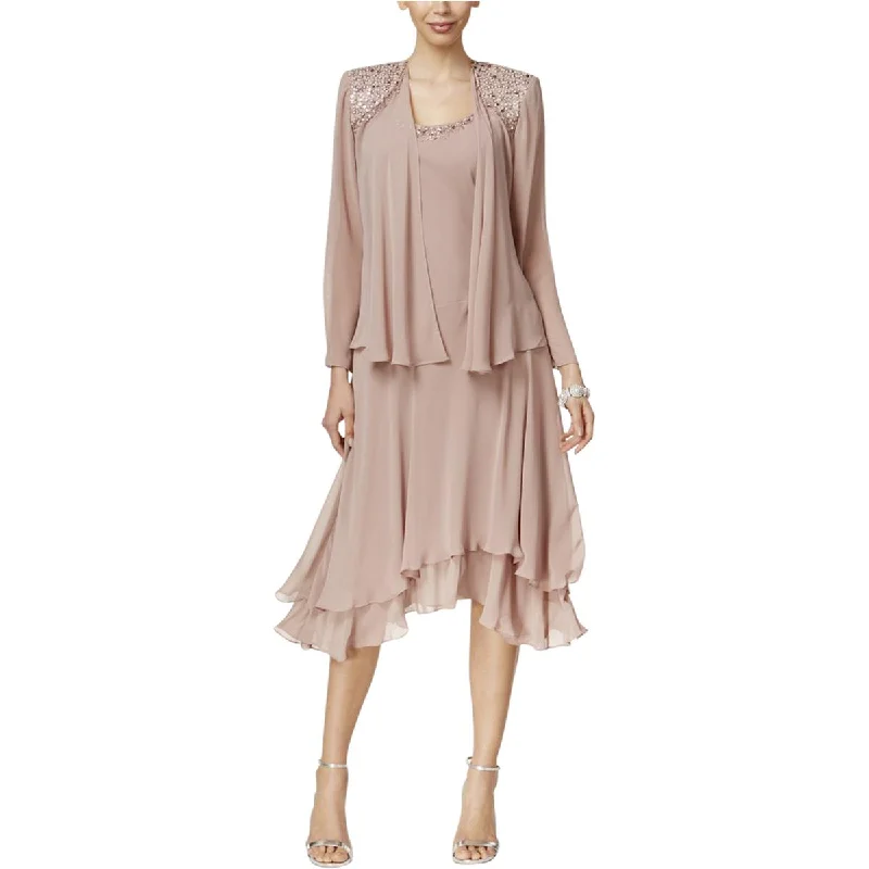Instant Discount SL Fashions Womens Missy Chiffon Embellished Dress With Jacket